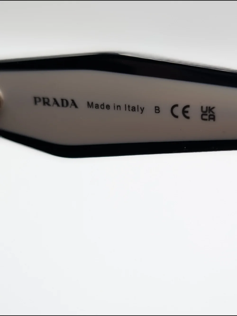 PRADA SPR B05 Black & White Geometric Sunglasses NWB